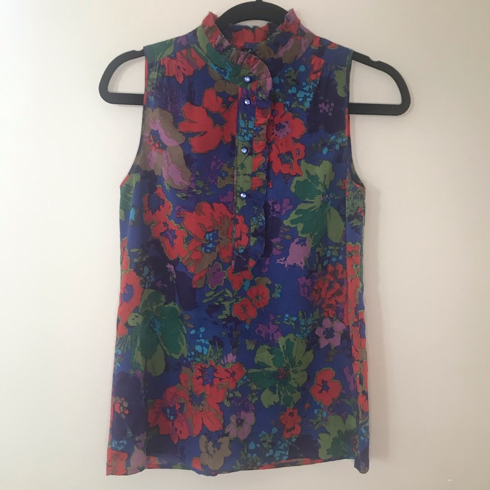 J. Crew Floral Tank Blouse Size 0